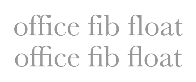 Standard ligatures are the typographer's solution to a space problem caused by certain pairs of letters