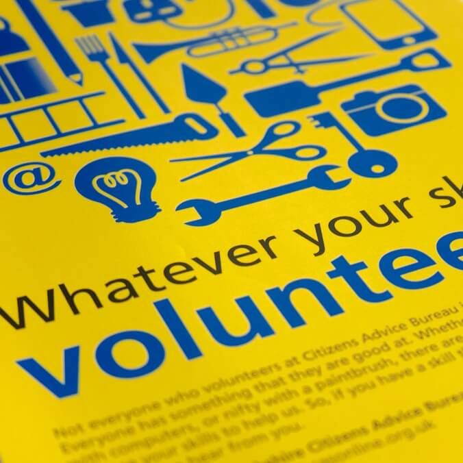 Volunteering poster design for Roxburgh & Berwickshire Citizens Advice Bureaux