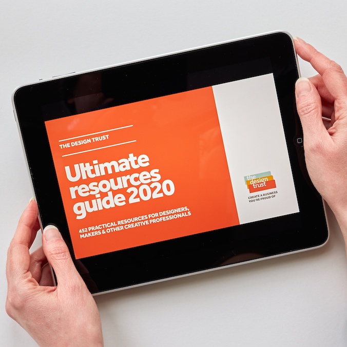 The front cover of the Ultimate Resources Guide eBook for The Design Trust