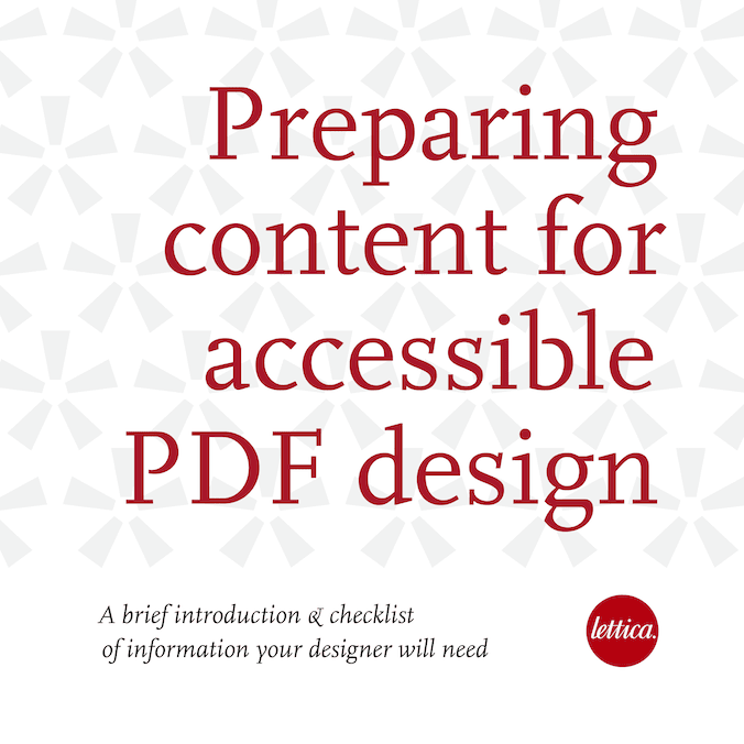 Preparing content for accessible PDF design