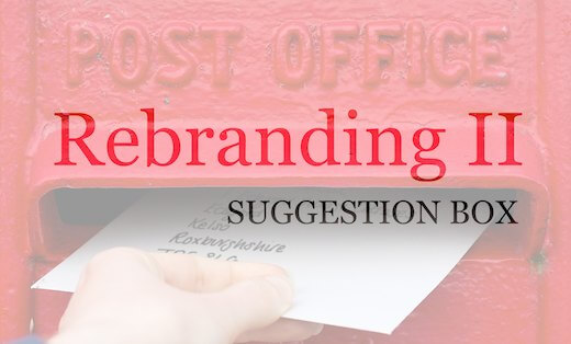 Person posting a suggestion for a blog post about how to rebrand in a postbox