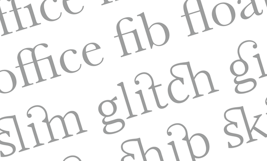 Examples of standard and discretionary ligatures