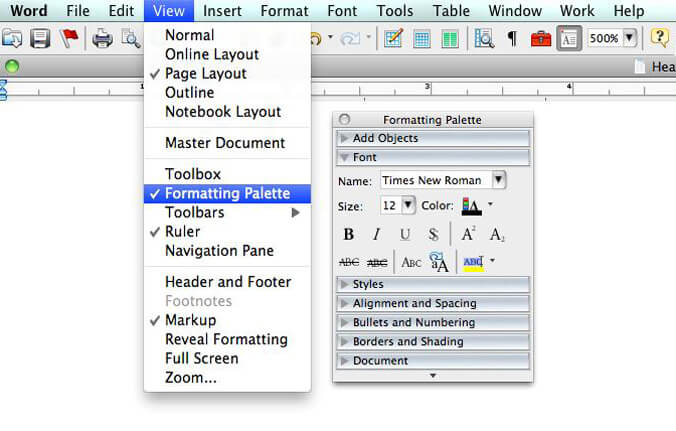 You will find paragraph styles in the formatting palette