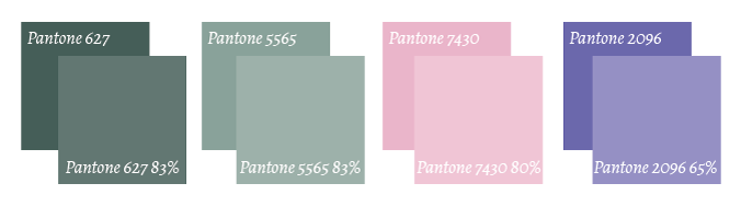 By using tints, four spot colours can be used to create eight shades