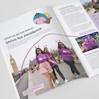 Double-page spread showing community involvement in Kidney Research UK impact report 