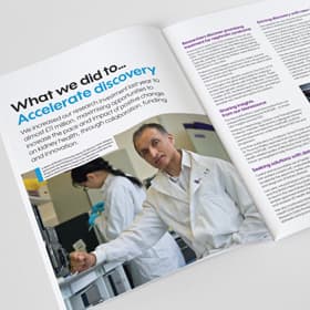 Spread from the printed Kidney Research UK Impact report