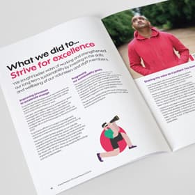 Double-page spread from the printed Impact Report