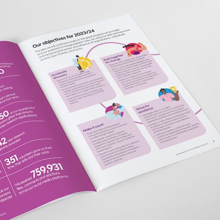 Kidney Research UK annual report, designed by Lettica