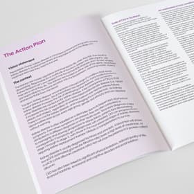 Double page spread from the printed version of Kidney Research UK's Chronic Kidney Disease: An Action Plan for Scotland report