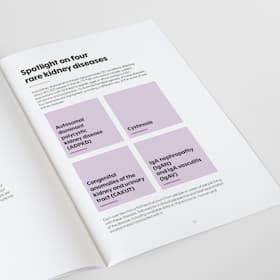 Section opener introducing four rare kidney diseases in Kidney Research's Collectively common: the devastating impact of rare kidney diseases report