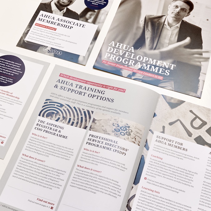 Lettica designed a brochure and flyer for the Association of Heads of University Administration