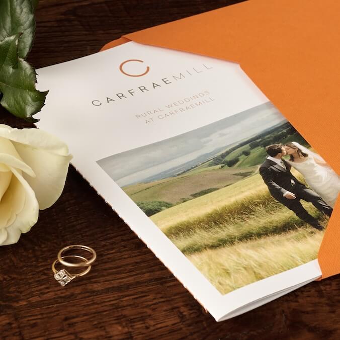 The cover of my brochure design for Carfraemill