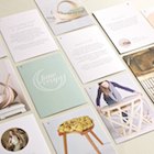 The product catalogue is designed using a range of independent postcards, which can be assembled in various combinations