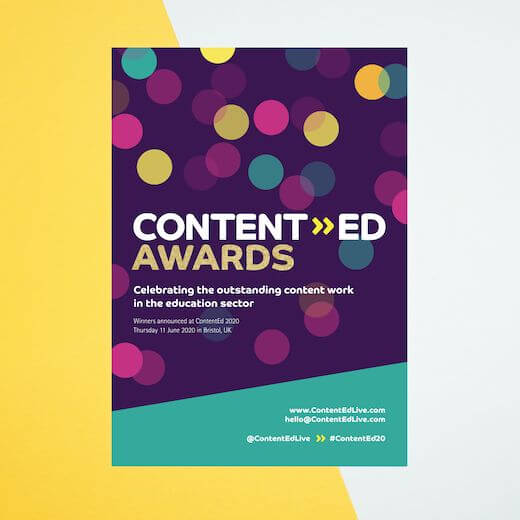 Flyer design for Content Ed Awards, designed by Lettica
