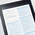 A closer look at the first page of a sample completed PDF form, shown on a tablet