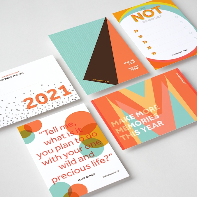 Postcards designed for The Design Trust by Lettica