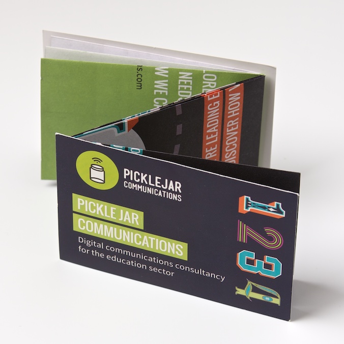 Promotional z-card designed by Lettica for Pickle Jar Communications