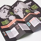 The world map featured on the reverse of the z-card designed by Lettica for Pickle Jar Communications