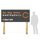 The design of the roadside signs for Carfraemill