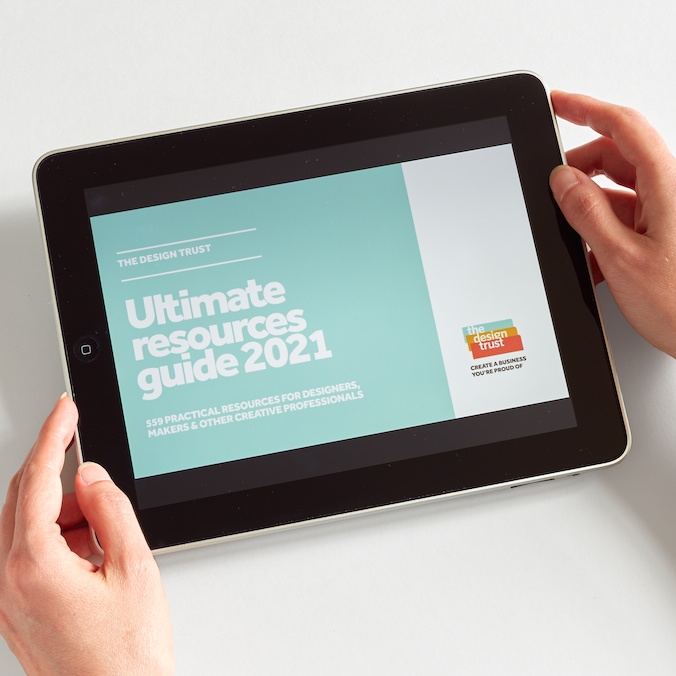 The front cover of the Ultimate Resources Guide 2021 eBook for The Design Trust